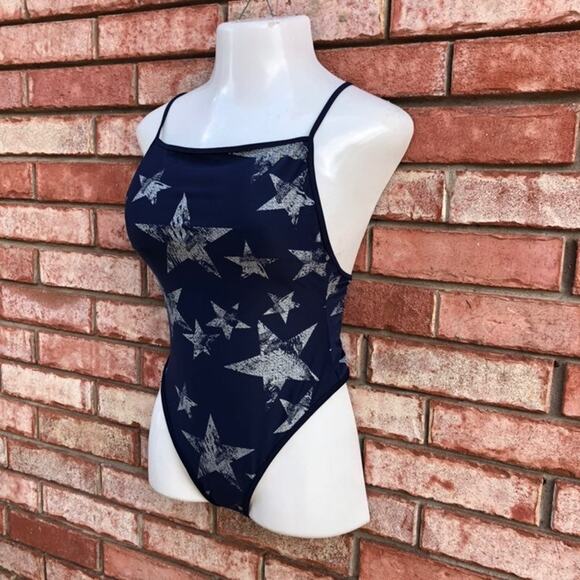 aerie Navy Blue Silver Stars Swimsuit - Picture 4 of 9